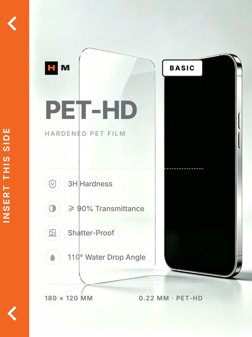 PET BASIC film print · 280 · Clear & shatter-proof · 92.2% trans