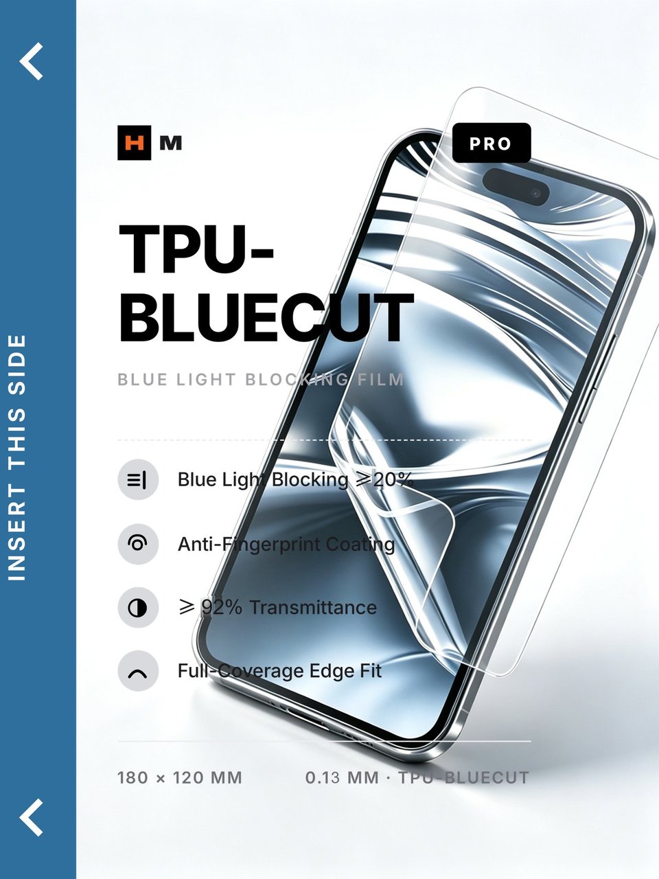 TPU PRO film print · TA35156BLC-2 · Blue-cut · blocking 21.3%