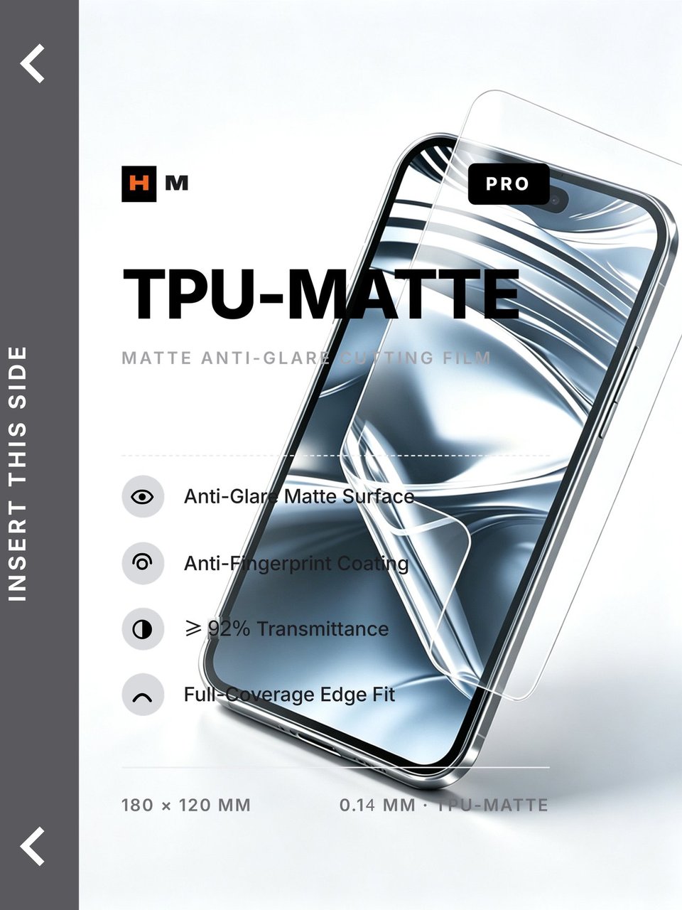 TPU PRO film print · TA35156AG-5 · Anti-glare matte · adhesion 1415g
