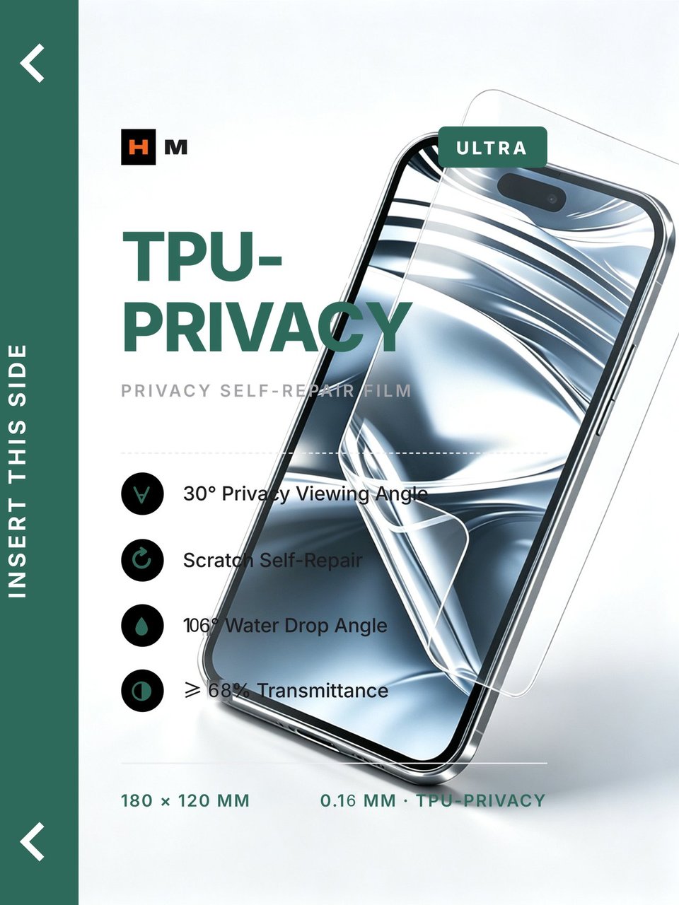 TPU ULTRA film print · PA36168AG-F-2 · Privacy · 68.3% trans