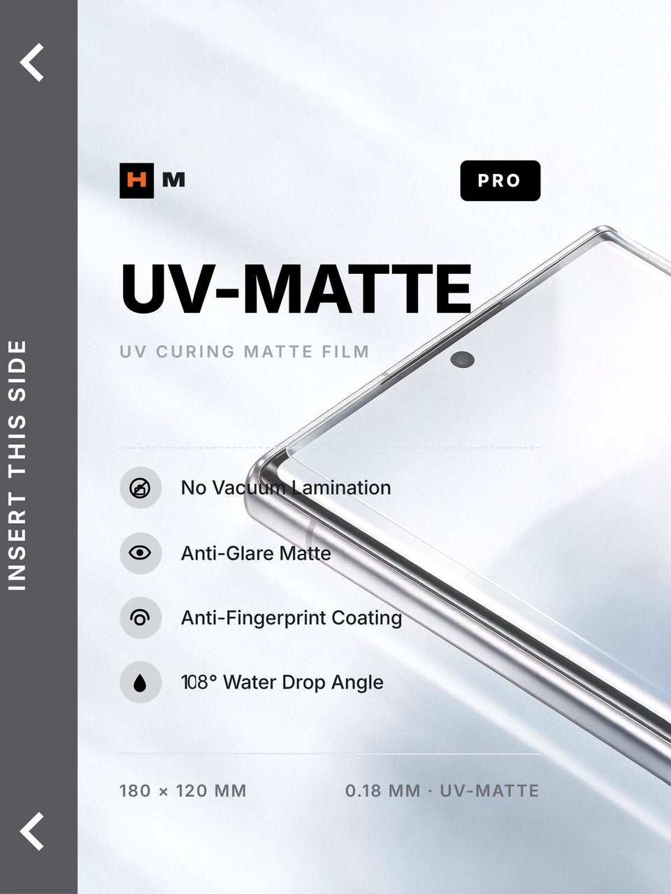UV PRO film print · 250 · Anti-glare matte · haze 47.9%