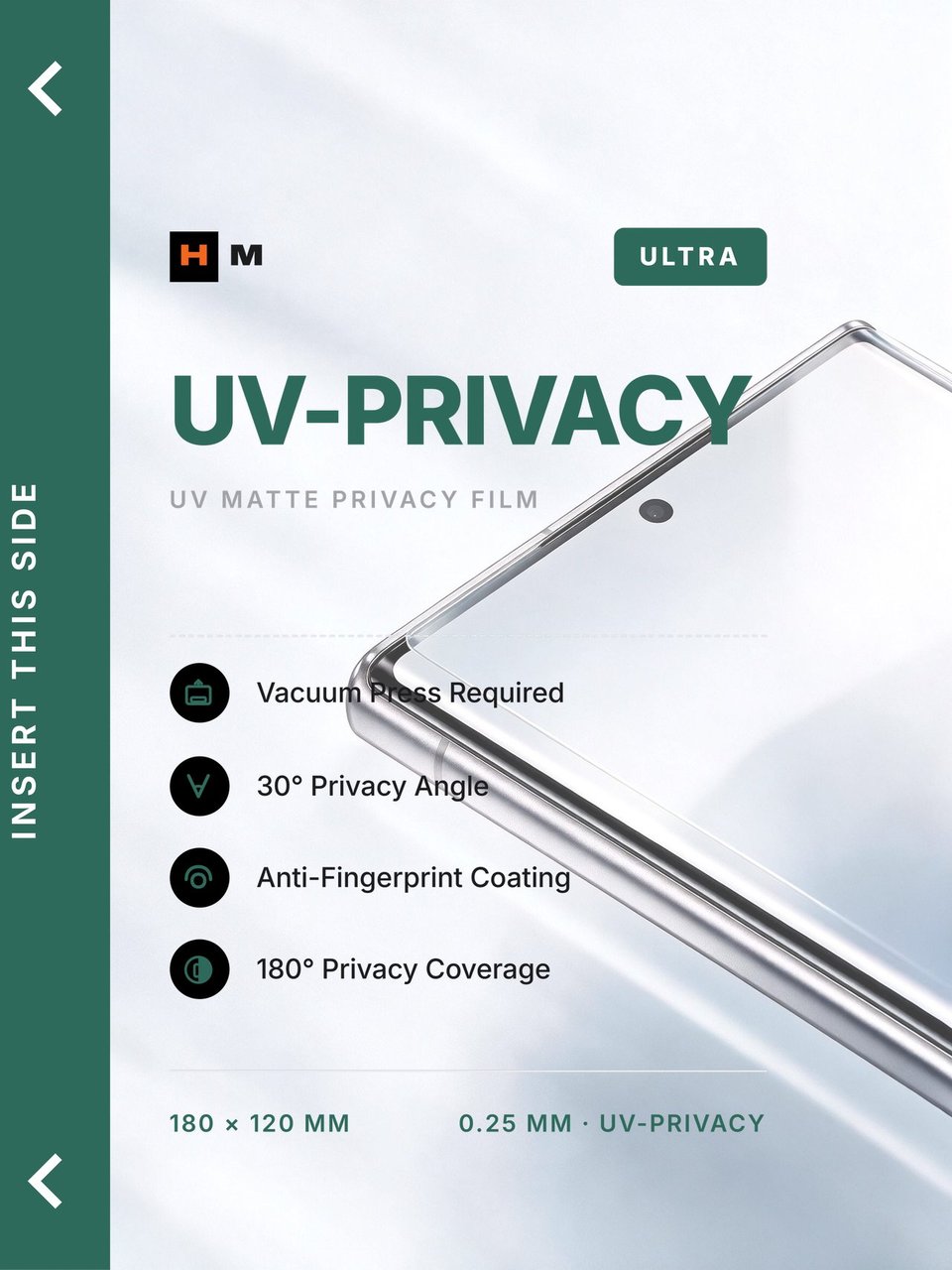 UV ULTRA film print · 250 · privacy · 67.6% trans