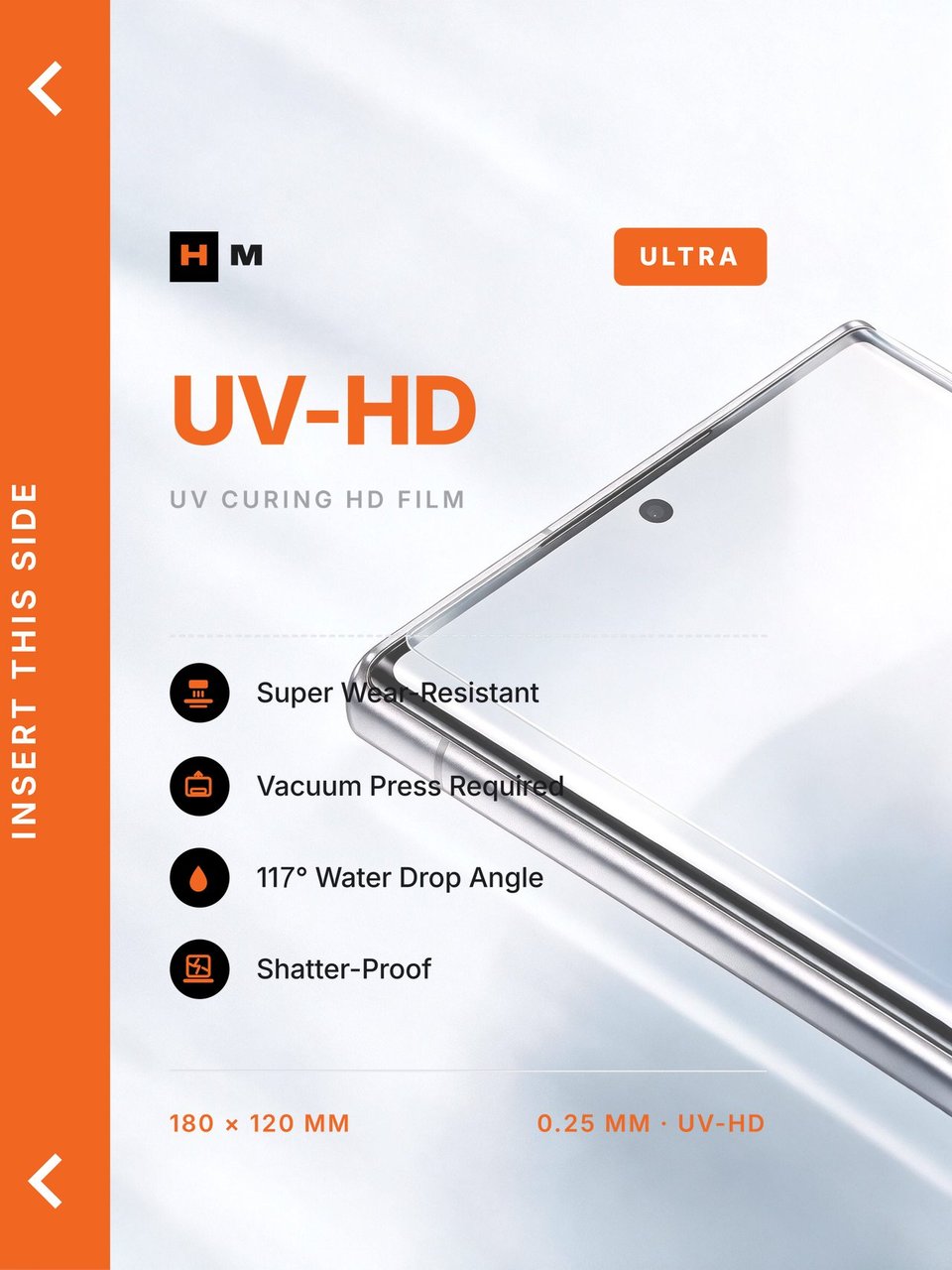 UV ULTRA film print · 250-6 · Wear-proof slick · COF 0.066